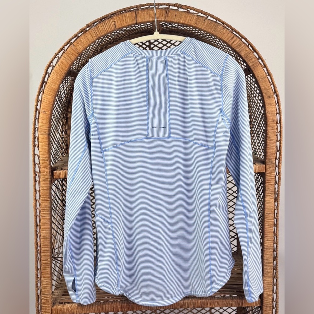 Duluth Women's Pier Genius Crewneck Long Sleeve UPF 50 T-Shirt Blue White Sz S - Picture 5 of 6